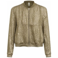 Bomber Léopard Femme ONLY– Satiné & Doré